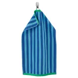 SLÅNHÖSTMAL hand towel, bright blue/light blue striped, 40x70 cm