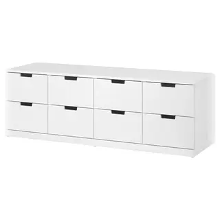 NORDLI chest of 8 drawers, white, 160x54 cm