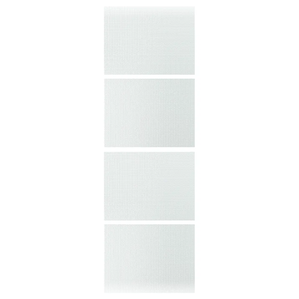 LUNDBRÄSMA 4 panels for sliding door frame, checkered glass, 75x236 cm