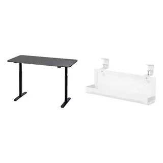 BOLLSIDAN/FÖRSÄSONG set: desk sit/stand + cable management tray