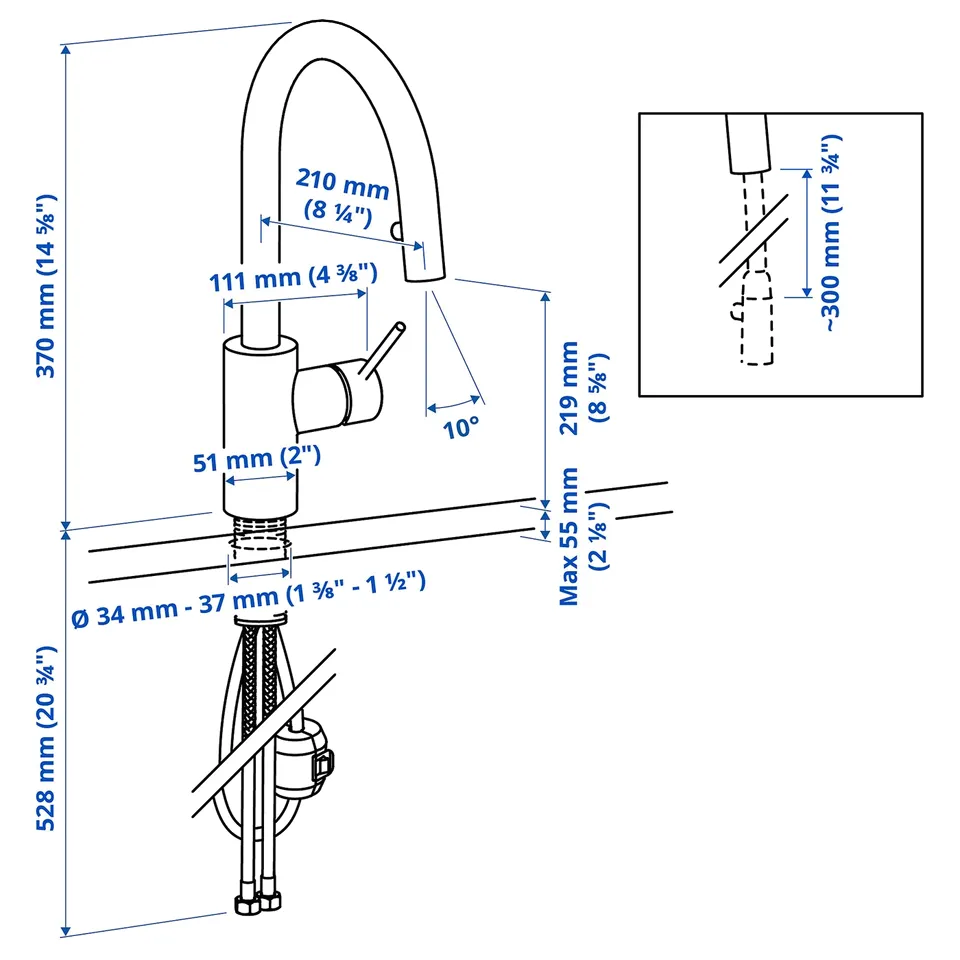 part: SALLSJÖN kitchen mixer tap pull out
