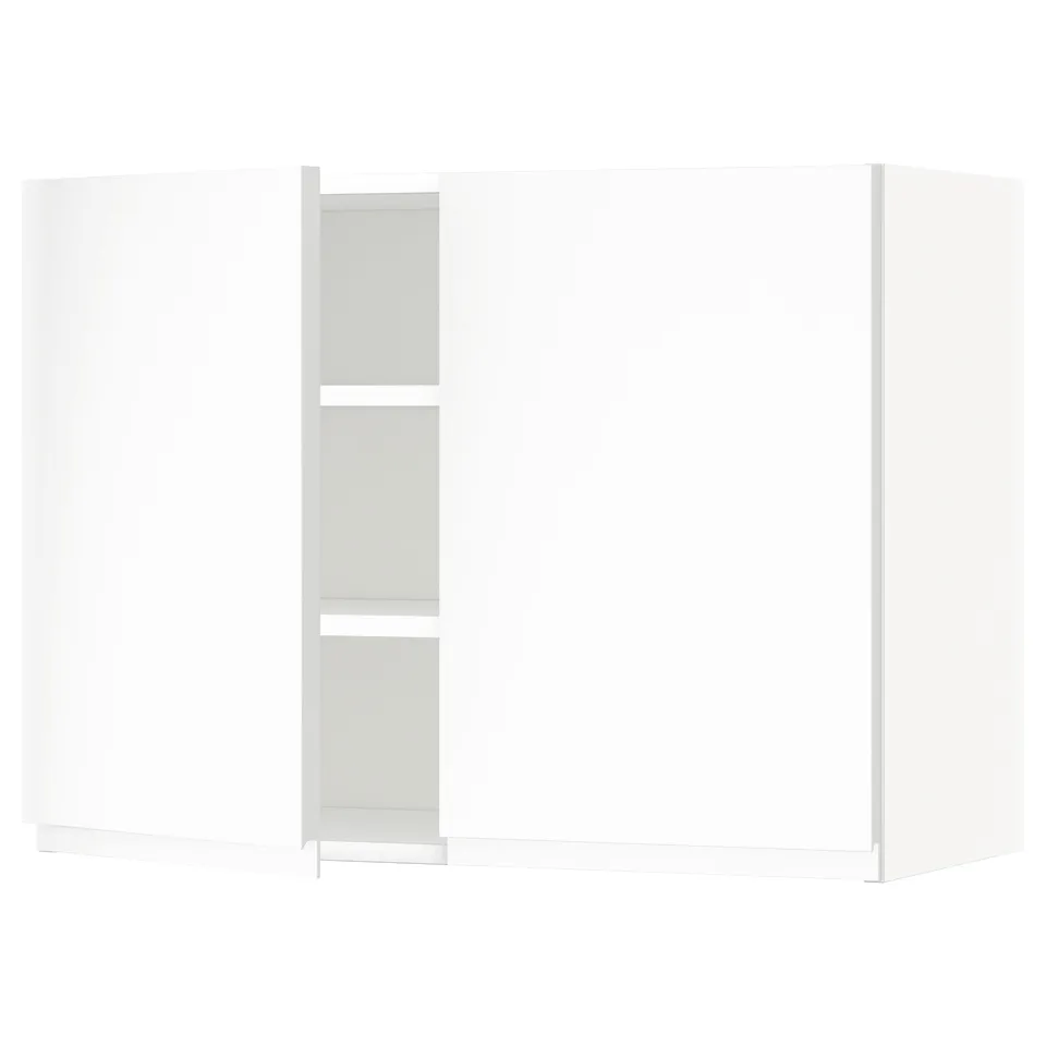 A METOD kitchen cabinet in white with adjustable shelves and a modern minimalist design.