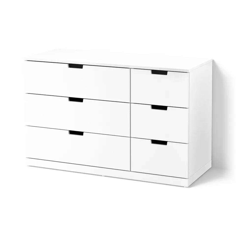 NORDLI Chest of 6 drawers, white, 120x76 cm