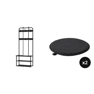 NIPÅSEN/ÄNGSFRÄKEN set: hallway furniture, set of 2 + chair pad x2