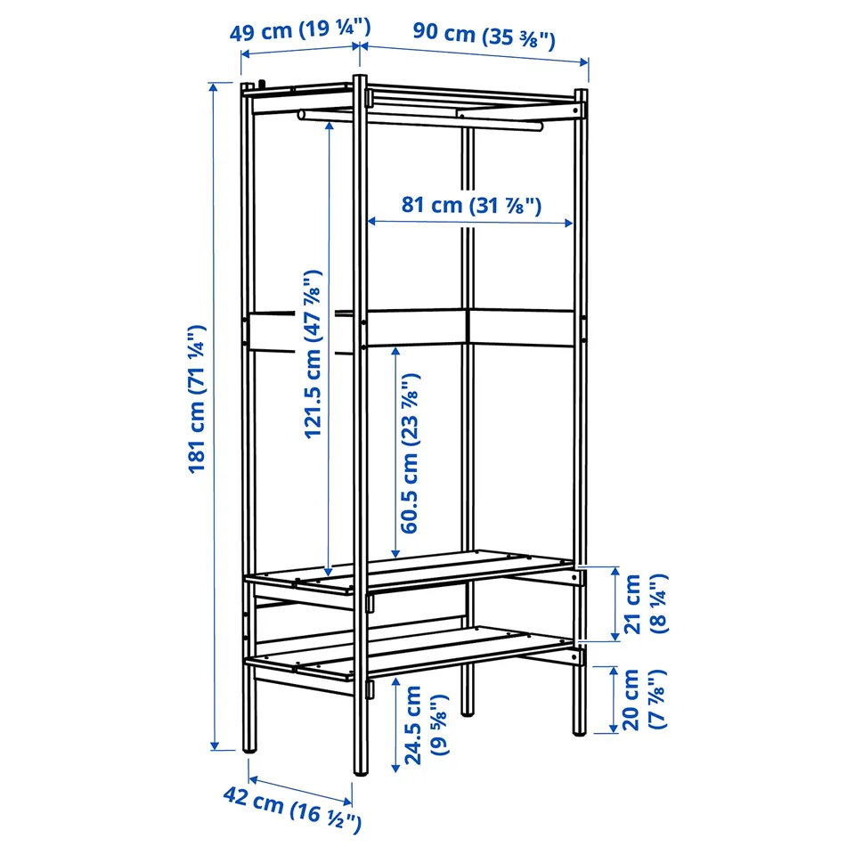 Illustration with measurements for the product: KRONÖREN.