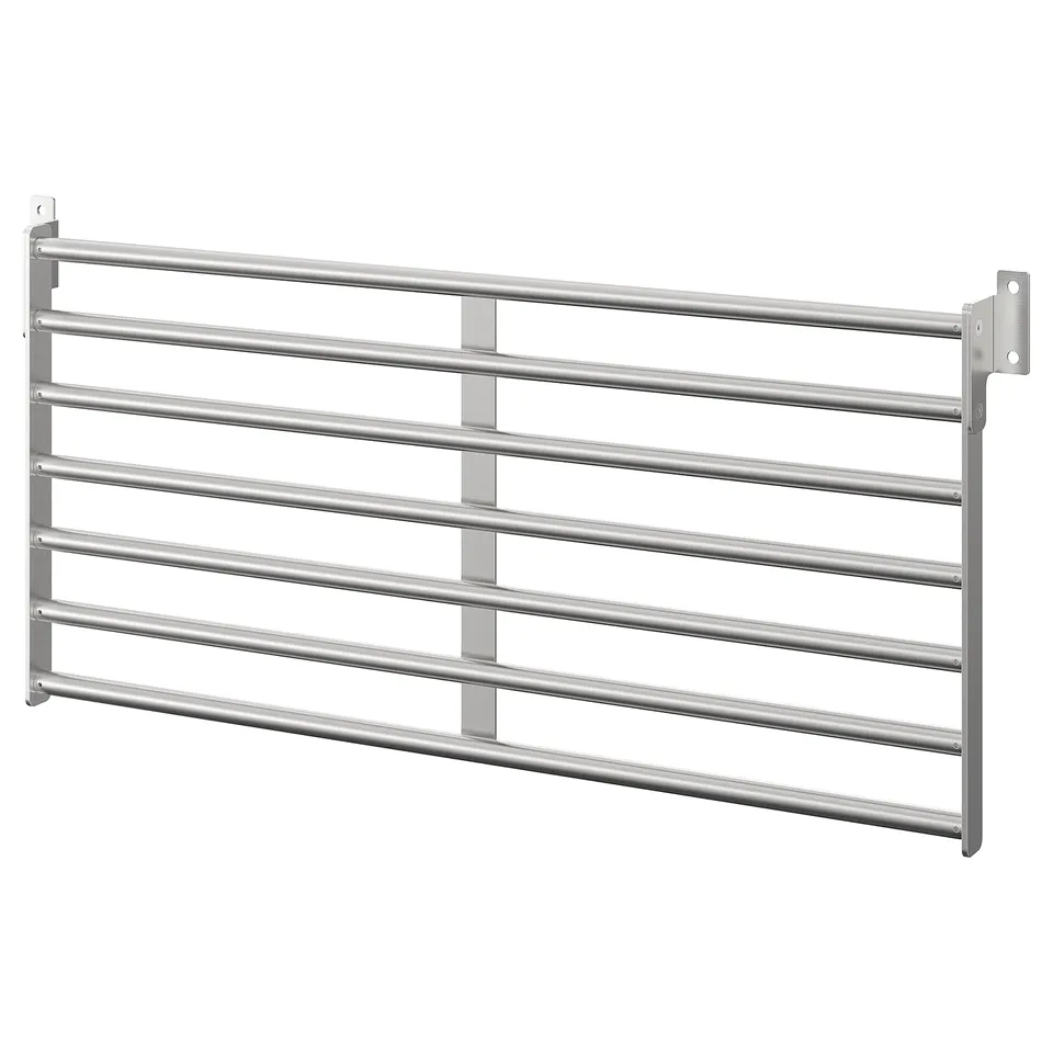 KUNGSFORS silver metal wall storage rack.