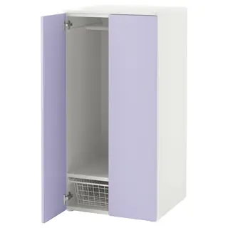 SMÅSTAD / PLATSA wardrobe, white/lilac, 60x57x123 cm