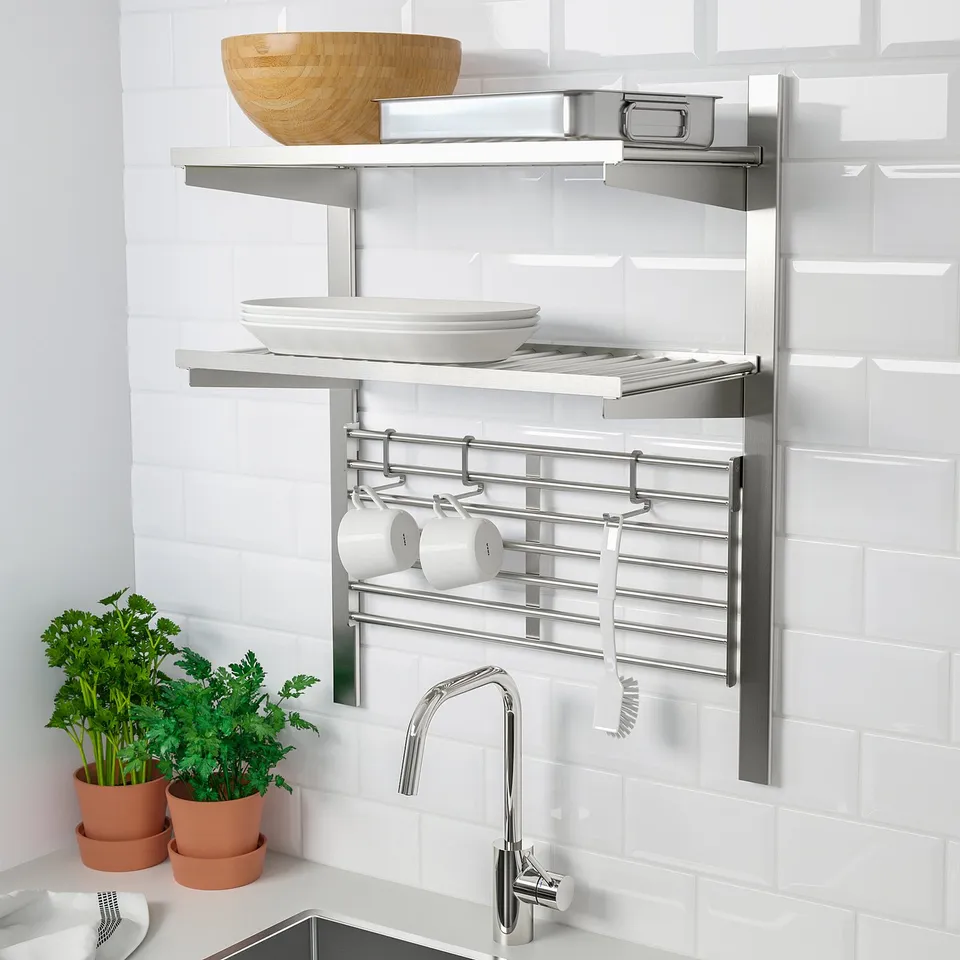 part: KUNGSFORS suspension rail with shelf/wll grid