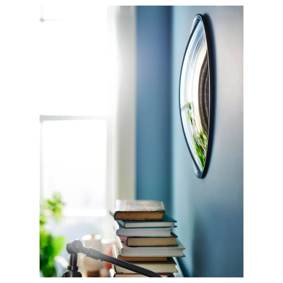 SVARTBJÖRK Decorative convex mirror, black, 41 cm