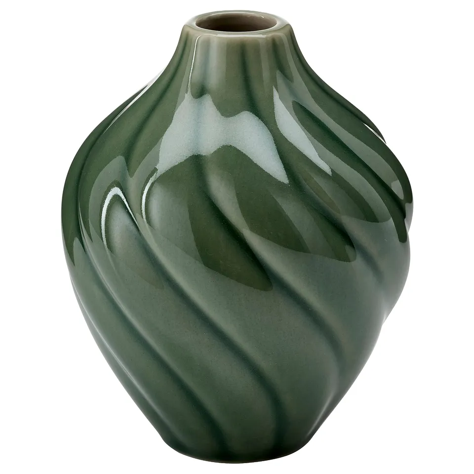 KORNSPARV Vase, green, 12 cm