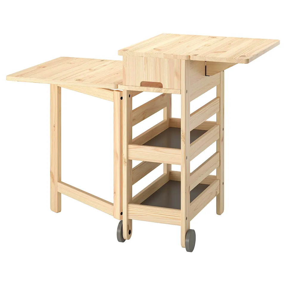 part: RESARÖ mobile drop-leaf table w storage