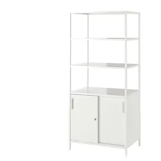 TROTTEN cabinet with sliding doors, white, 80x55x180 cm