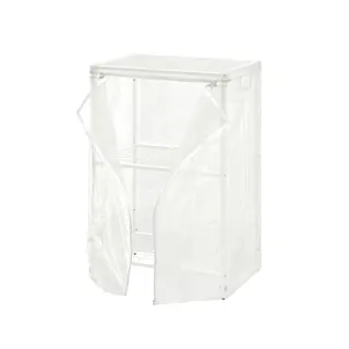 JOSTEIN shelving unit with cover, in/outdoor wire/transparent white, 61x41x90 cm