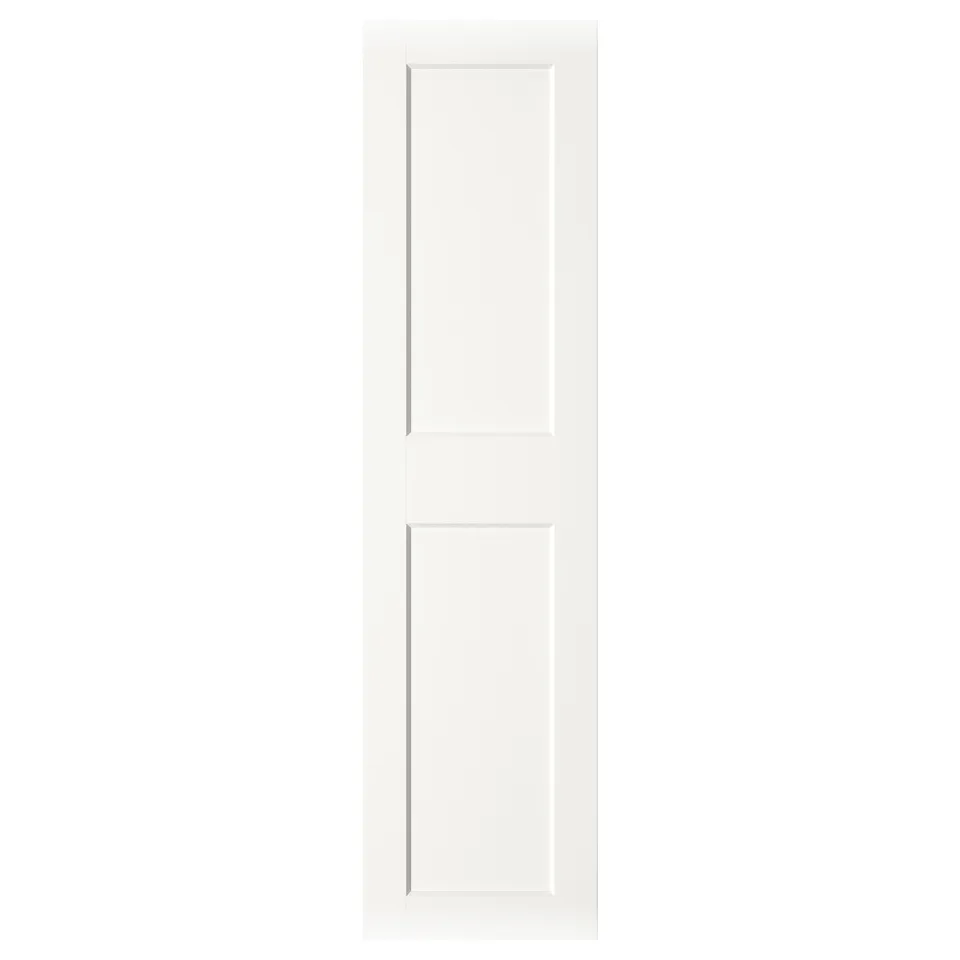 GRIMO: white, modern 2-panel door with bold frames, combining classic and clean design.