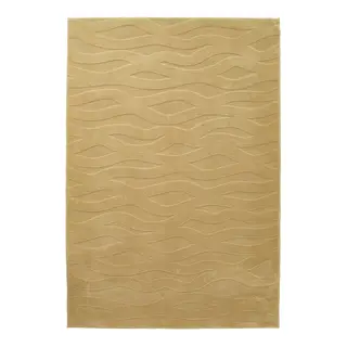 VÄXELFEL rug, low pile, yellow-brown, 133x195 cm
