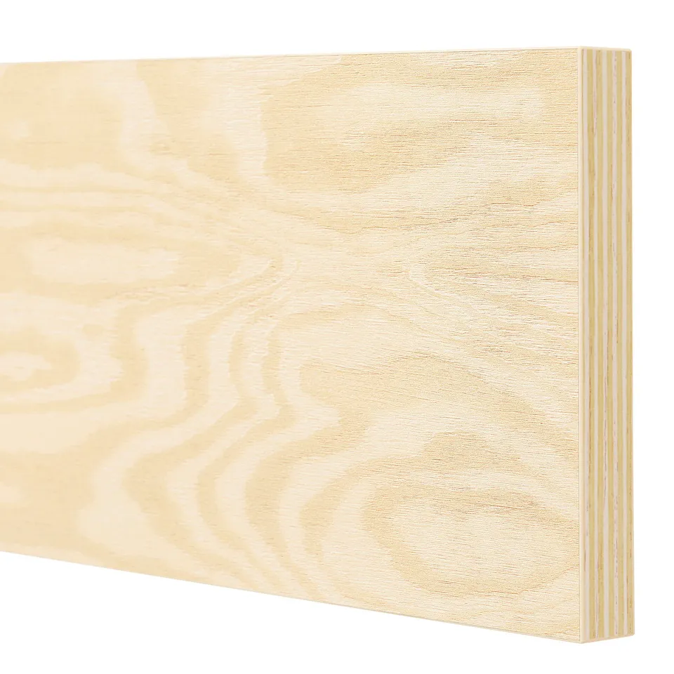 Close-up of light wooden panel, smooth finish with visible grain.