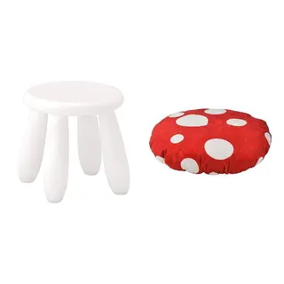MAMMUT/SKOGSDUVA set: children's stool + stool cover