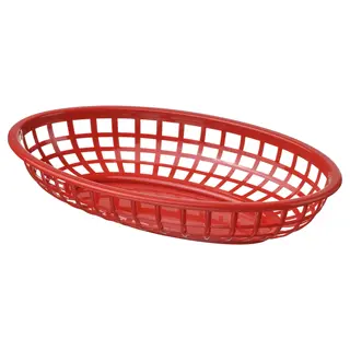 GRILLTIDER serving basket, bright red, Depth 24 x Height 4.5 x Width 15.5 cm