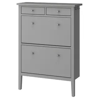 GULLABERG shoe cabinet with 2 compartments, grey, 88x30x122 cm