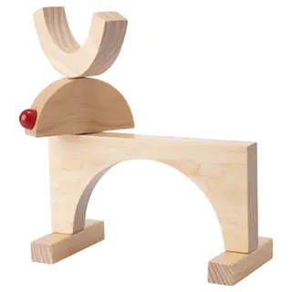 STRÅLA LED table decoration, battery-operated/reindeer, Width 243 x Height 238 mm