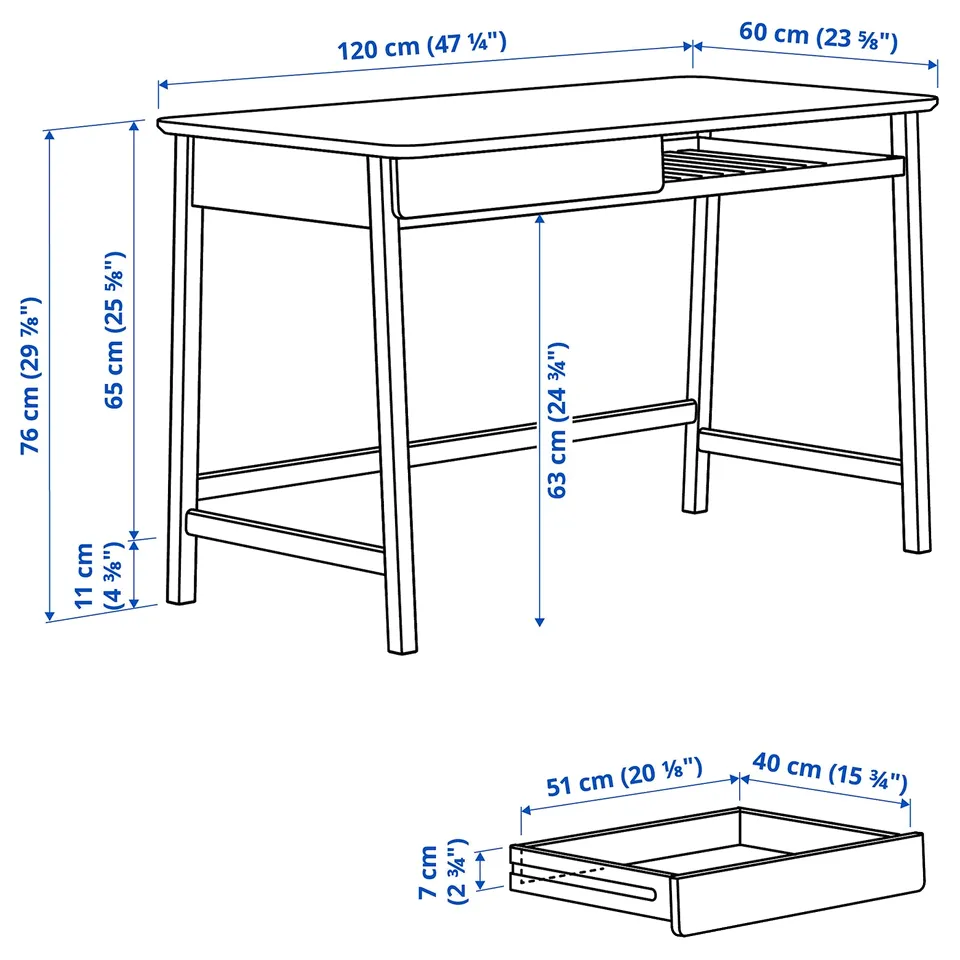 Illustration with measurements for the product: BETESHÄST.