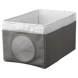 LEN box, grey/dotted white, 25x37x22 cm