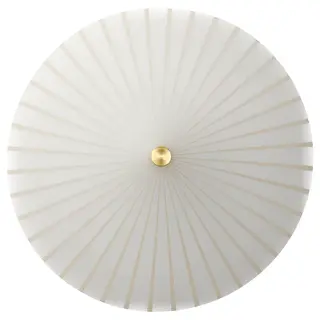 RORKULT wall lamp, wired-in installation, stripe pattern/white glass, 35 cm
