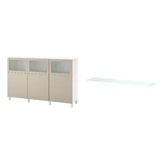 BESTÅ set: storage combination with doors + top panel