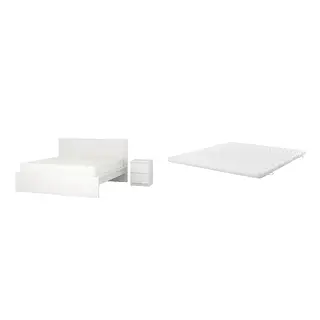 MALM/ÅNNFJÄLLET Bed with 8cm thick mattress, coir, foam, super firm