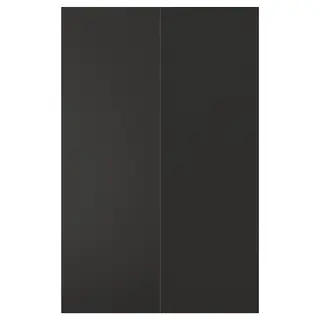 NICKEBO 2-p door f corner base cabinet set, matt anthracite, 25x80 cm