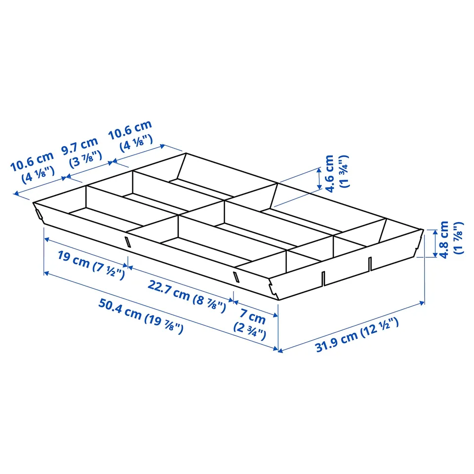 Illustration with measurements for the product: UPPDATERA.