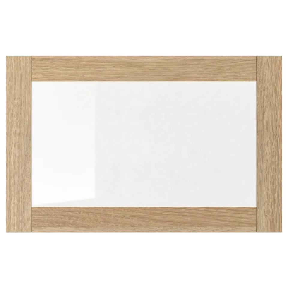 SINDVIK: white-stained oak glass front, rectangular, simple design.
