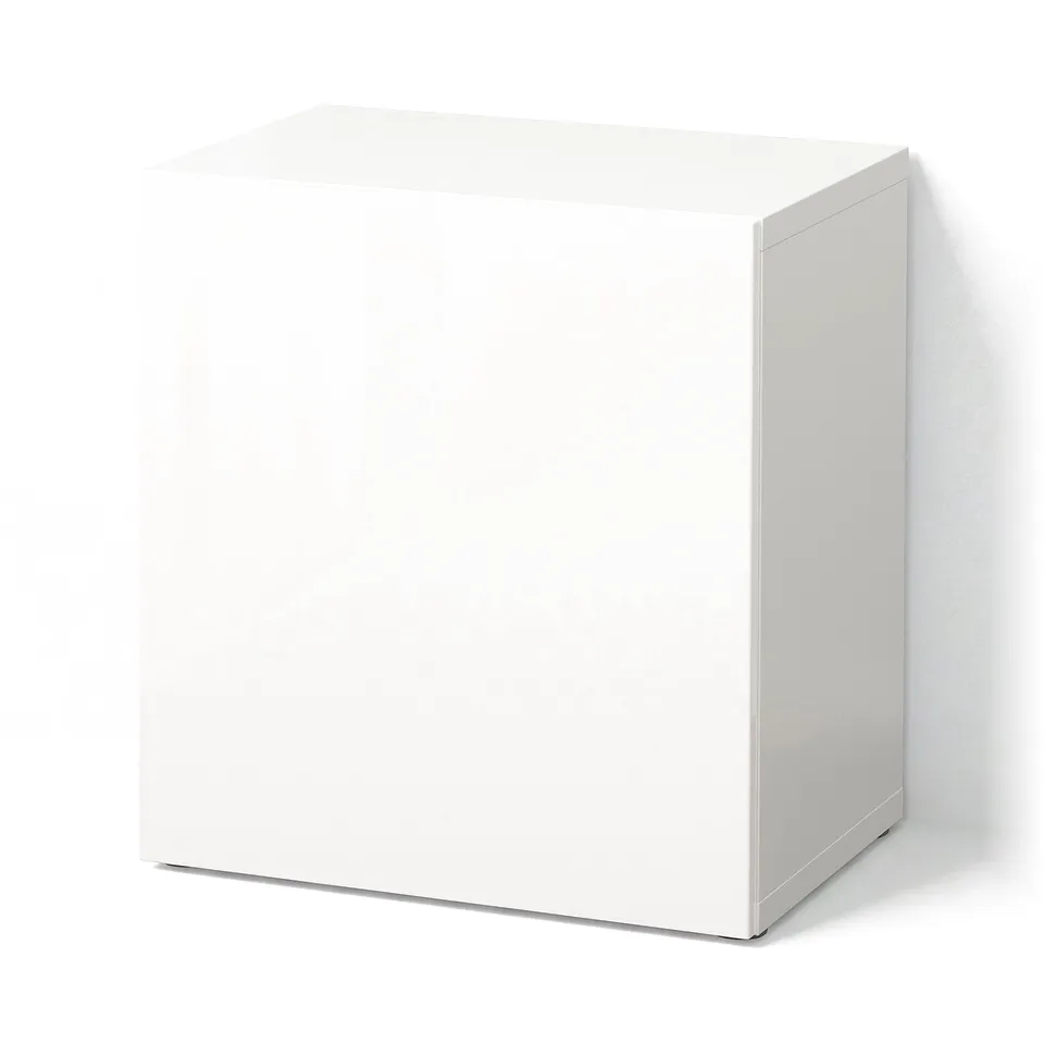 BESTÅ Shelf unit with door, white/Selsviken high-gloss/white, 60x42x64 cm