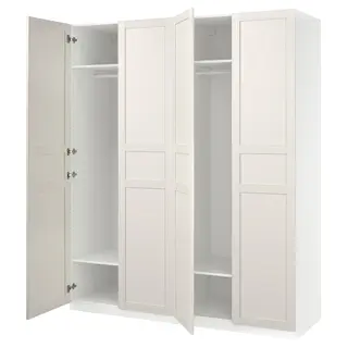 PAX / FLISBERGET wardrobe, white/off-white, 200x60x236 cm