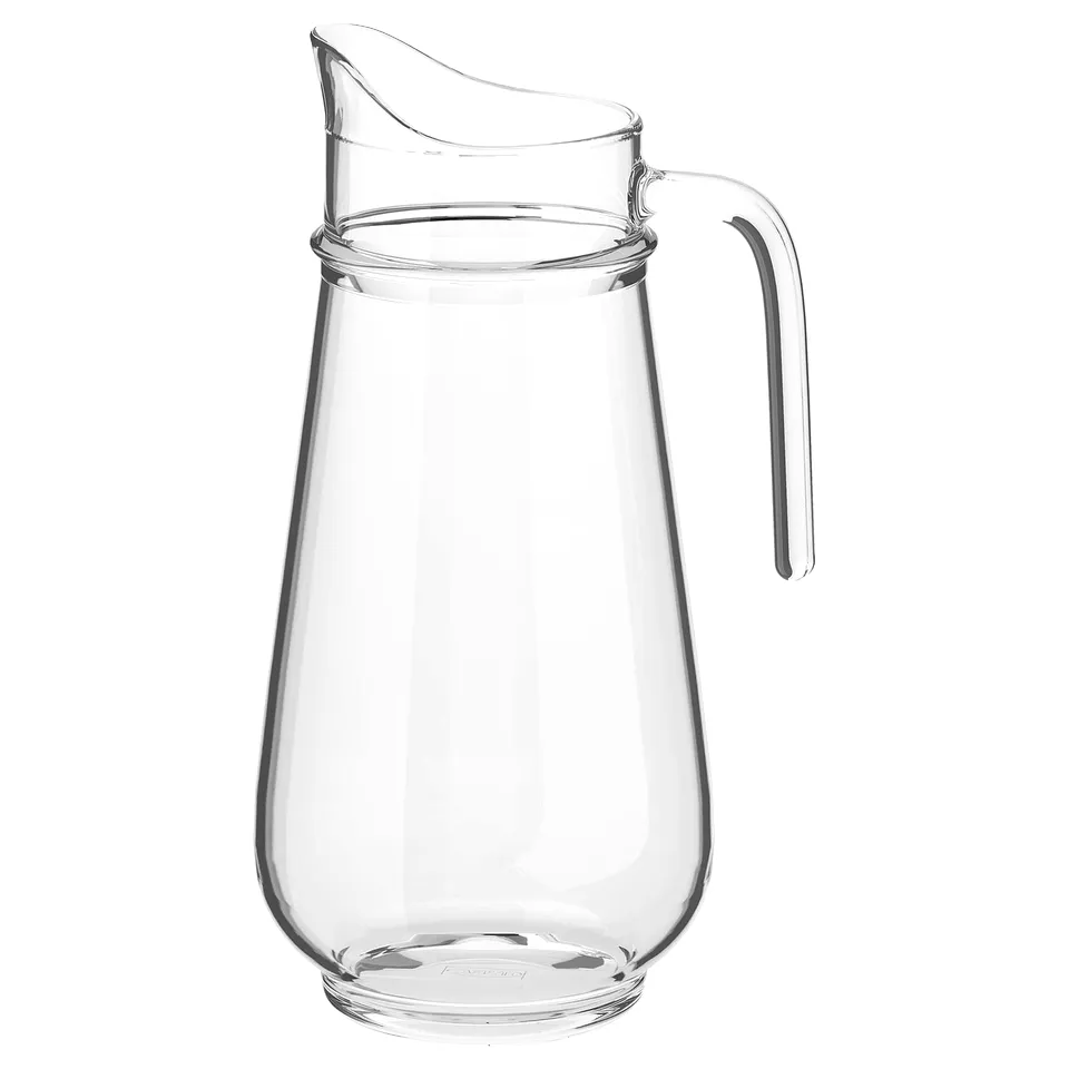 A clear glass jug named TILLBRINGARE, perfect for lemonade or water, with a sturdy handle and wide opening.