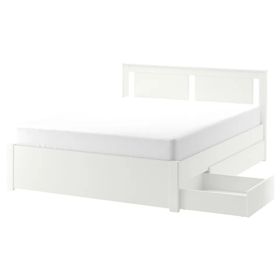 part: SONGESAND bed frame with 2 storage boxes
