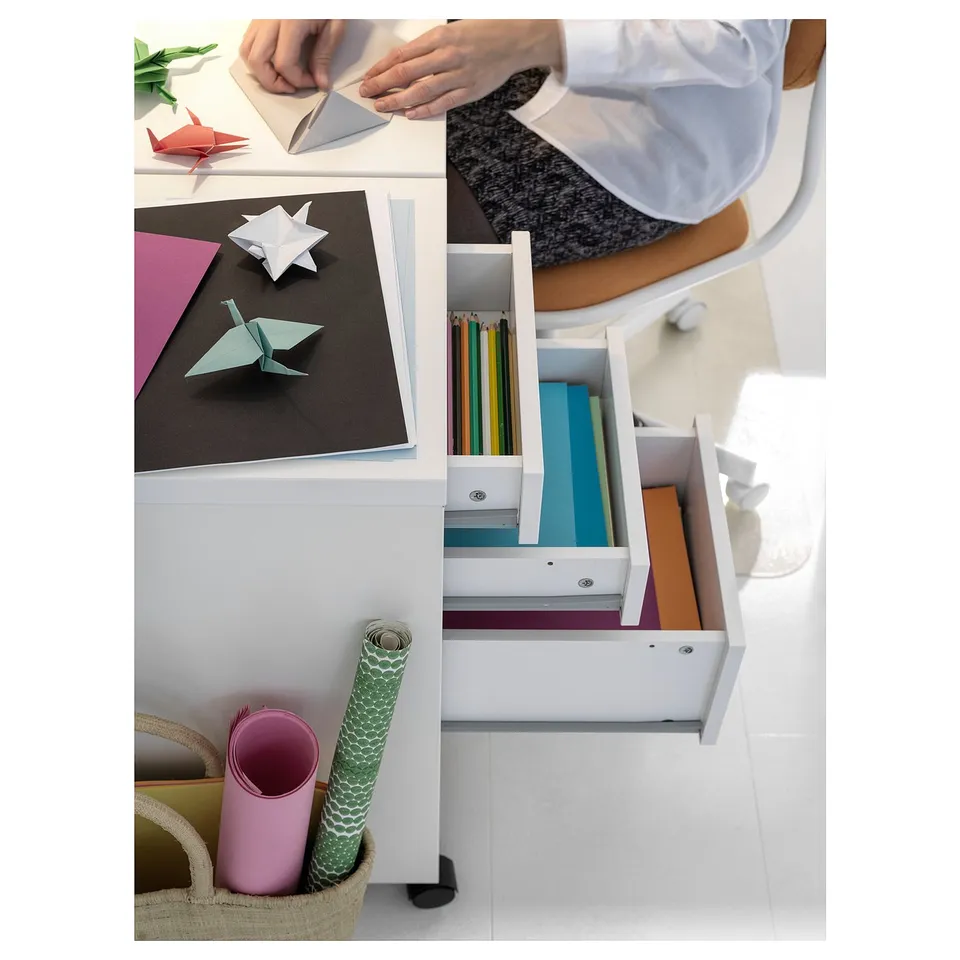 MICKE Drawer unit on castors, white, 35x75 cm