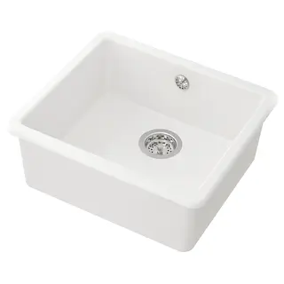 HAVSEN inset sink, 1 bowl, white, 53x47 cm