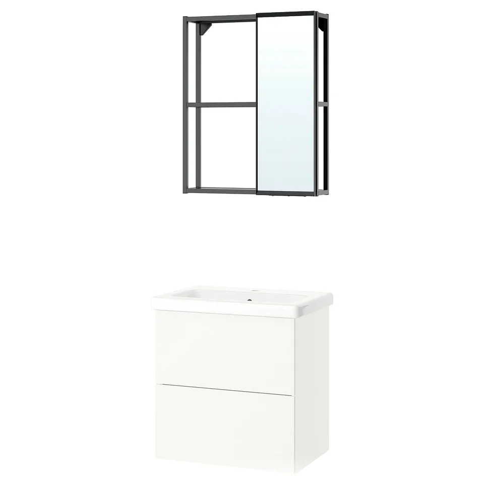 ENHET Bathroom, anthracite/white, 64x43x65 cm