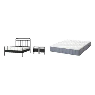 STJÄRNÖ/VÅGSTRANDA Bed with 28cm thick mattress, pocket sprung, foam,7 comfort zones, extra firm