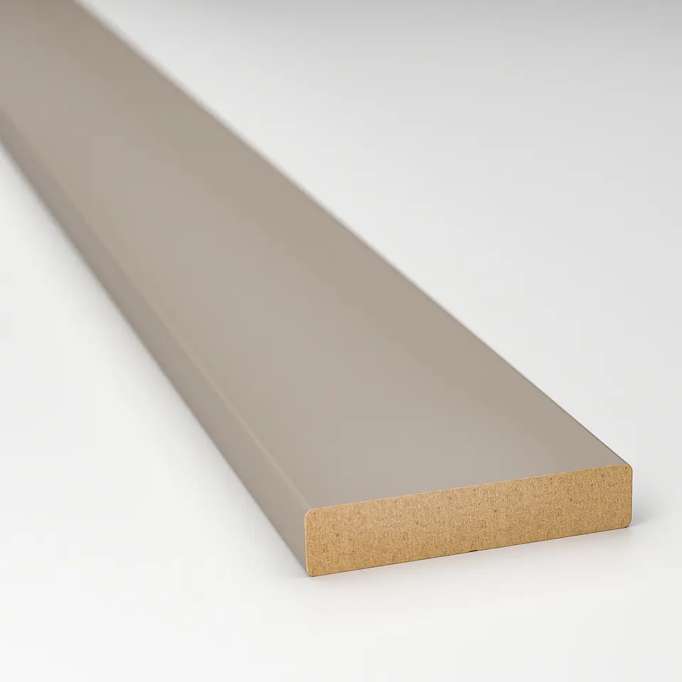 Kitchen cords neatly covered with beige strips.