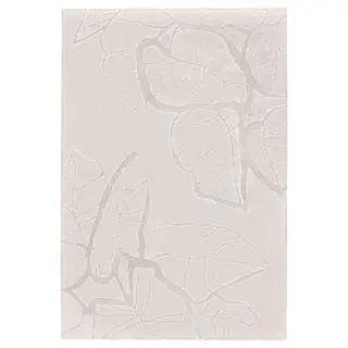 PELARKÖRSBÄR rug, low pile, light beige/leaf pattern, 160x230 cm