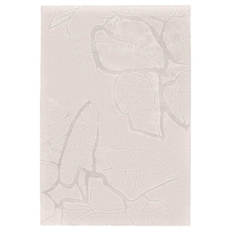PELARKÖRSBÄR Rug, low pile, light beige/leaf pattern, 160x230 cm