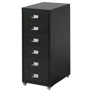HELMER drawer unit on castors, black, Width 28 x Depth 44 x Height 69 cm