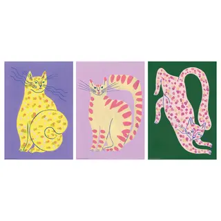 BILD poster, colourful cats, Width 21 x Height 30 cm