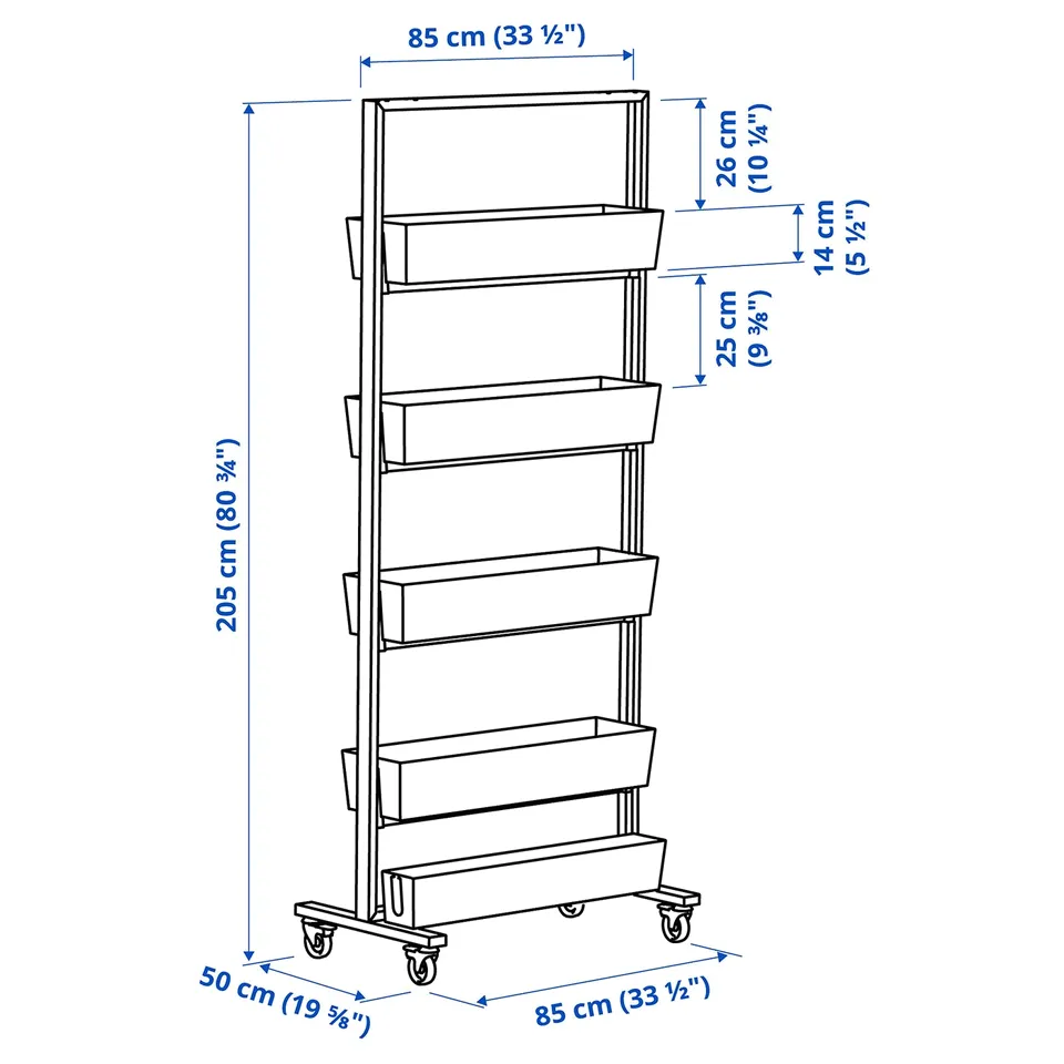 Illustration with measurements for the product: MITTZON.