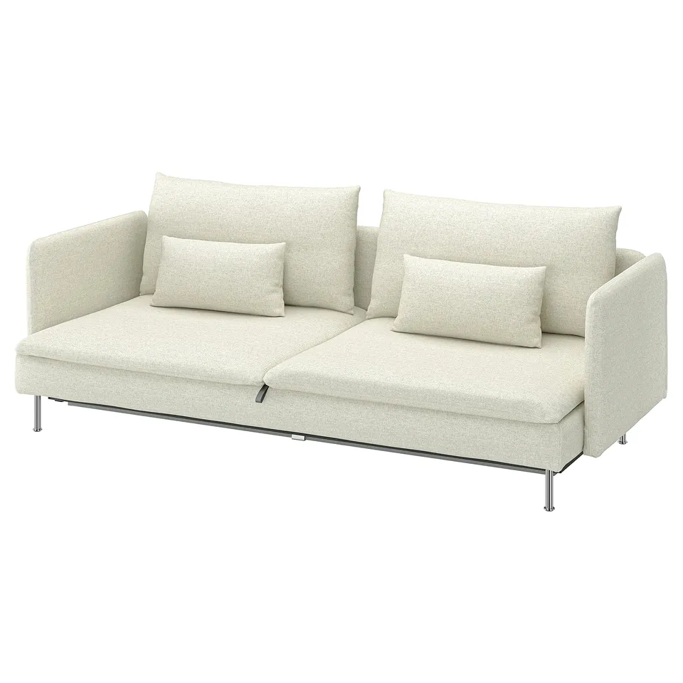 SÖDERHAMN sofa-bed, cream, modern, deep seat, convertible.