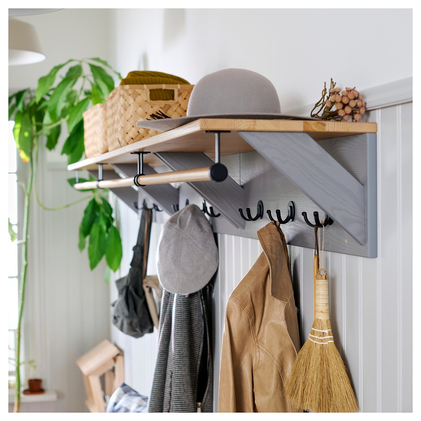 KALLSÖ Hat rack, grey, 80 cm
