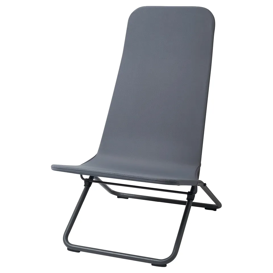 VIGGSÖ Lounge chair, outdoor, foldable dark grey