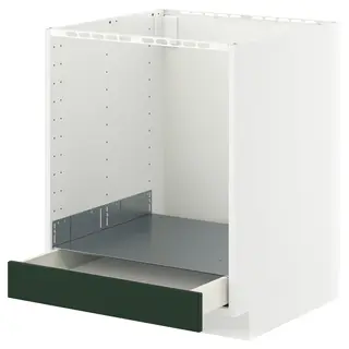 METOD / MAXIMERA base cabinet for oven, white/Havstorp deep green, Width 60.0 x Depth 61.8 cm